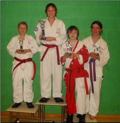 Sam on podium (sparring)